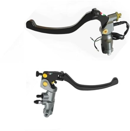 PRORACER Kit bomba de frenos radial y palanca de embrague con manetas plegable anticaida universal para las motos (gris)