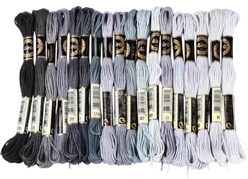 CABODYALS 18 nystan 144 m färgglatt korsstygnsgarn av polyester, vänskapsarmband med färggradient, 6 trådar, broderigarn, storpack för sömnad, smyckestillverkning, handarbete, stickning och