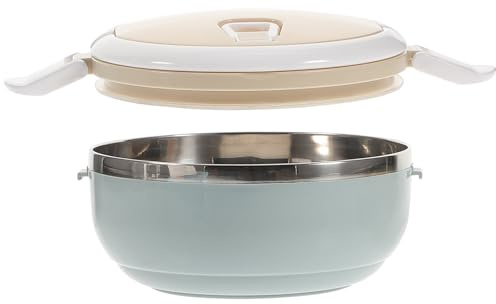 LOLIPPYY Contenitore per Alimenti in Acciaio Inox 1 Pezzo Rotondo con Coperchio Ermetico Verde, Scatola di Conservazione per Frutta e Snack, per Pranzo al Sacco e Uso Esterno