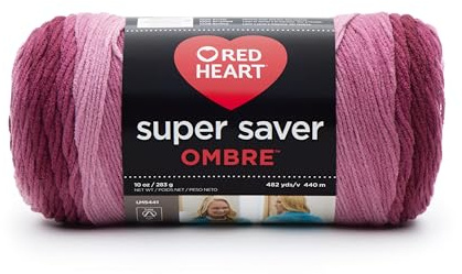 RED HEART E305.3965 Super Saver Ombre Yarn, Mai Tai