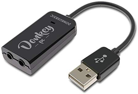 Donkey PC Scheda Audio USB 5.1 Esterna Con Adattatore per Cuffie e Microfono - Jack 3,5 mm per PC - Cavo da 15 cm