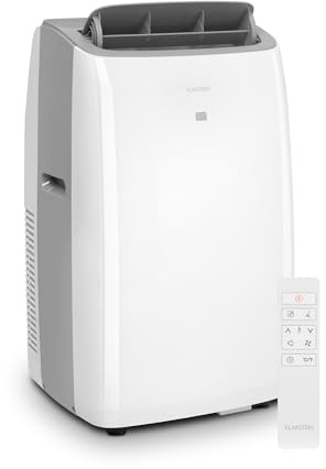 Klarstein Mobile Klimaanlage, 4-in-1 Mobiles Klimagerät, Entfeuchter, Ventilator & Nachtmodus, Klimaanlage für Räume bis 59 m², Mobile Klimaanlage mit Abluftschlauch, 12.000 BTU, 460 m³/h, Weiß