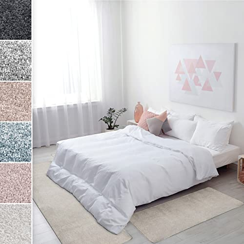 Sundae - Tappeti per letto in velluto, 3 pezzi, in 3 misure (B: 67 cm, L: 1 x 250 cm + 2 x 140 cm, crema)