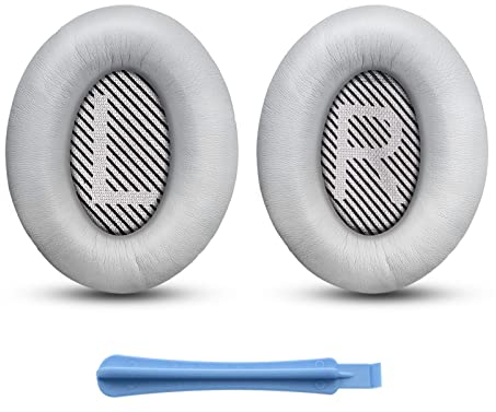 Almohadillas de Repuesto para Auriculares Bose, Almohadilla para Auriculares, para Auriculares Bose QuietComfort 35 35II 2 15 25 AE2 AE2i AE2w SoundTrue SoundLink, con 1 Stick de Instalación (Gris)