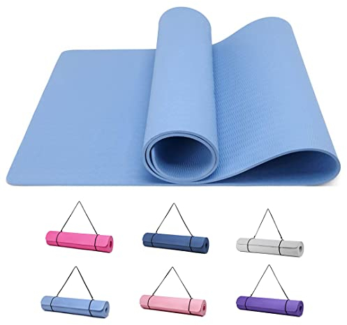 Good Nite Gymnastikmatte Yogamatte Fitnessmatte Rutschfest Trainingsmatte Sport Turn Matten Pilates Matte Bodenturnmatte Mit Tragegurt 183 x 61 x 0.6 cm (Blau)