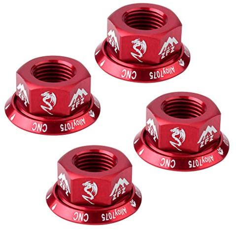 4Pcs Track Wheel Nuts Bicycle BMX Fixie M10 Axle Screw for Rear Hub Red