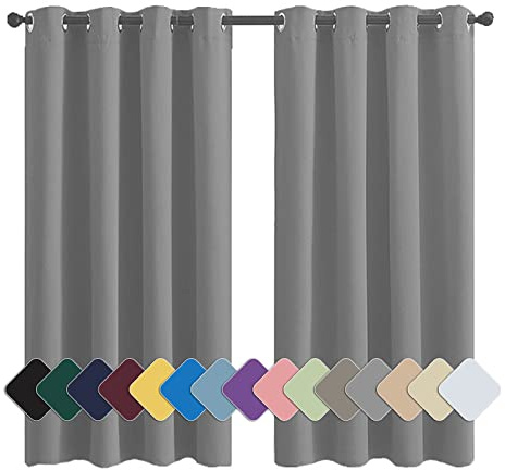 MENGH Termisk gardin gardin sjal mörkläggningsgardin lätt mjuk, för sovrum hälsosamt boende ljusgrå 1 styck, 100 x 100 cm (H x B):