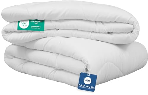 FAM Home Bettdecke 135x200 4 Jahreszeiten Waschbar I Steppdecke aus 2 Getrennten Bettdecken I Zudecke Antiallergisch Für Allergiker I Sommerdecke und Herbstdecke