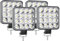 Willpower LED Arbeitsscheinwerfer, 4 x 3.3 Zoll 48W Strahler led fernscheinwerfer, Scheinwerfer 12v für Auto Bagger Anhänger Traktoren LKW SUV offroad