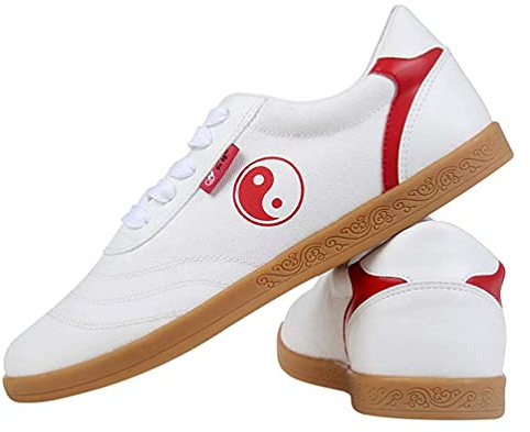Tai Chi Kung Fu Shoes for Women, Martial Art Sneaker Chinese Traditional Female Qi Gong Beijing Trainer Wing Chun Slipper,White,7