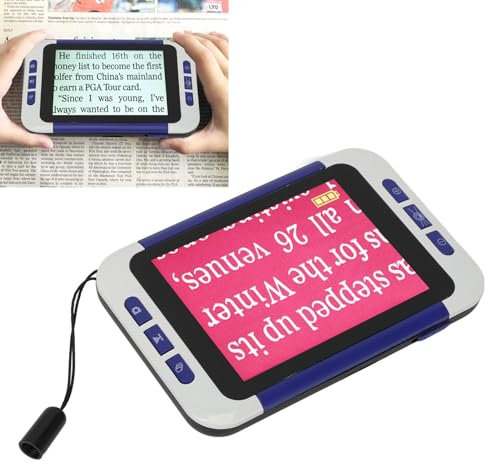 Lente D'ingrandimento Digitale Portatile, Ausilio per la Lettura Elettronico con Zoom 2X-32X, 26 modalità Colore Ausilio Visivo Elettronico Portatile, Lente D'ingrandimento
