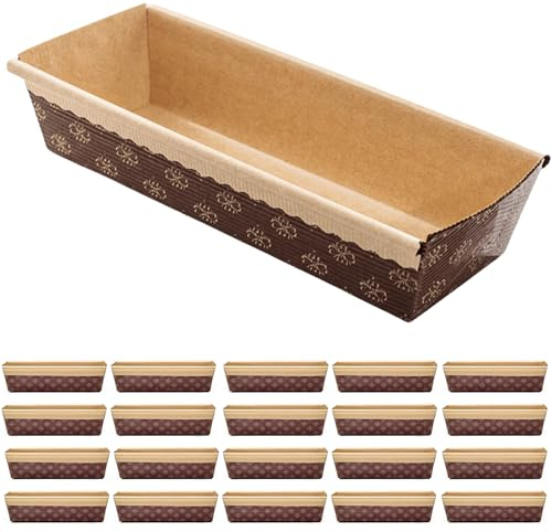 Moule à cake de 600 g - Lot de 20 moules à cake de 24 cm en papier micro-ondable, idéal pour la cuisson au four, résistant à la chaleur jusqu'à 220 °C, recyclable, fabriqué en Italie