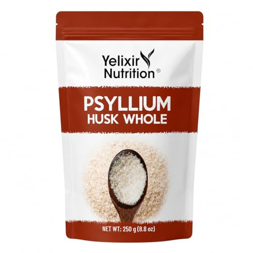 Yelixir Nutrition Psyllium Husk Whole 250g | Premium Isabgol Husk | Natural Dietary Fiber | Suitable for Smoothies, Shakes, Baking & Daily Use