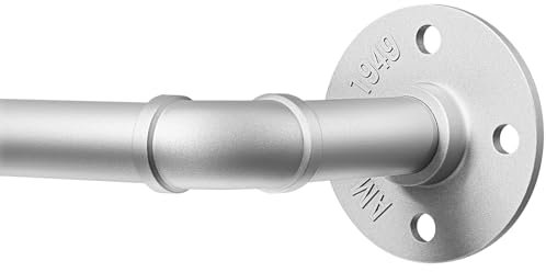 DEFYNEE Curtain Poles for Eyelet Curtains, 80-183cm Silver