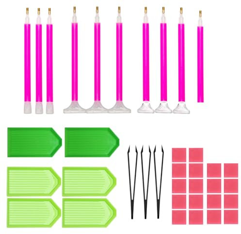 37 Stück Diamond Painting ZubehöR Set, Diamond Painting ZubehöR, Diamond Painting Stift, Diamond Painting ZubehöR Stift, für DIY Diamantmalerei Stickerei Nagelwerkzeug Painting Craft