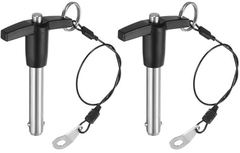 QUARKZMAN 2Pcs Goupilles de Verrouillage de Poignée en T, 10mm x 40mm Longueur d'Utilisation Acier Inoxydable Bouton-Poussoir à Libération Rapide