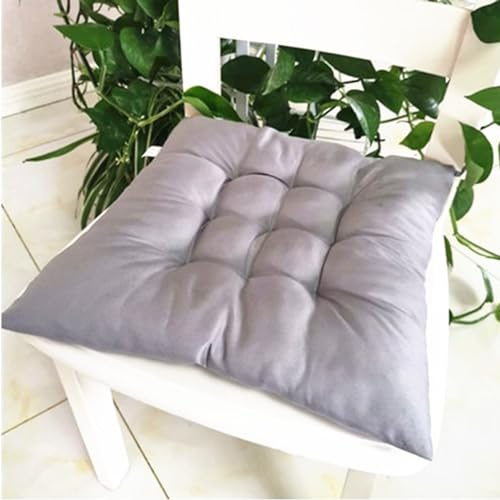 Set di 4 cuscini antiscivolo per sedia in poliestere con clip per interni, 40 x 40 cm, colore: blu nebbia
