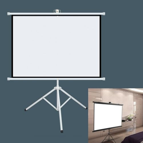Pantalla para proyector, Pantalla de proyector con trípode y Soporte (50, 60 72 Pulgadas, 4:3 16:9, Multicolor)(White,16:9 60in)