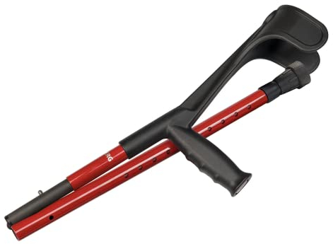 Faltbare Reisestütze mit anatomischem/ergonomischem Soft-/Hartgriff für links/rechts – höhenverstellbare Reisekrücke -Unterarmgehhilfe – Gehhilfe – belastbar bis 140kg – leicht und stabil