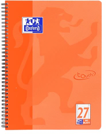 Oxford Touch Collegeblock A4, liniert mit Doppelrand, 80 Blatt, koralle