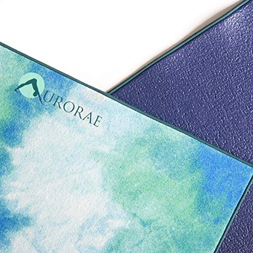 AURORAE Synergy 2-in-1 Hot Yogamatte mit integriertem rutschfestem Mikrofaser-Handtuch, kein Verrutschen, kein Bündeln, geruchsgeschützt, maschinenwaschbar