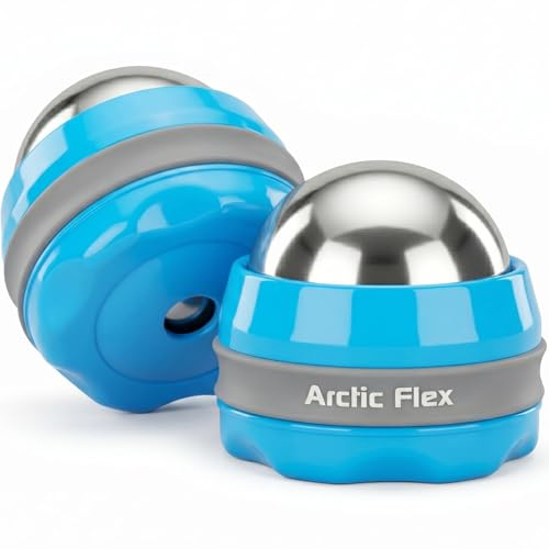 Arctic Flex Pelota de masaje frío (paquete de 2) – Bola de hielo de mano para masaje Cryoball – Terapia de dolor muscular frío – Alivio del dolor de tejido profundo – Herramienta de eliminación de