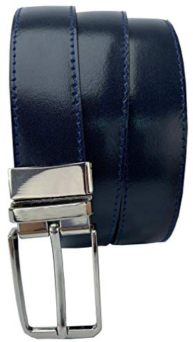 MÁRQUEZ CINTURONES - Cintura reversibile da uomo in pelle 30 mm. Blu navy 0