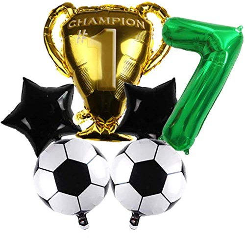 DIWULI Globos de Cumpleaños Fútbol 7 Años - Decoración