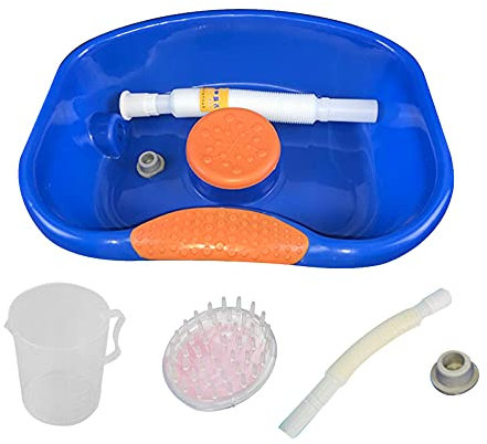 F Fityle Lavabo pour Shampoing et Cheveux, Lavabo avec Tuyau et Brosse, Bassin à cheveux 45x35x12cm
