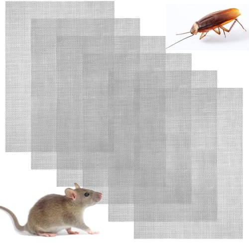 6 Pcs 304 Stainless Steel Wire Mesh Sheets 20 Mesh Rodent Mesh A5 Professional Insect Rodent Control Mesh Pest Proofing for Cover Air Bricks and Air Vents (150x210mm)