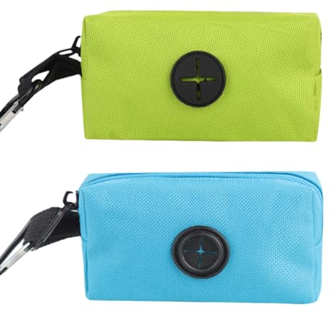 JSKWIKE 2 Pcs Distributeur Sac a Crottes Chien Supports de Sac pour Chien en Tissu Léger et Durable Porte Sac Dejection Canine avec Mousqueton Distributeur de Sac à Déchets