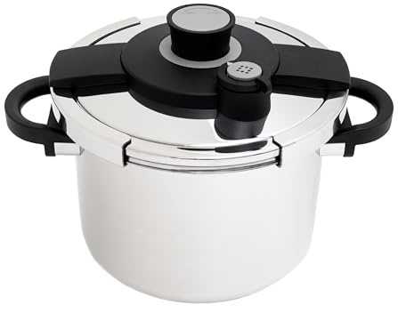KOCHSTELLE Pressure Cooker Stainless Steel 8L for Home & Meal Prep | Pressure Cooker 8 qt with Advance Secure Lock System Lid, Ergonomic Handles, Pressure Pot | Compatible with Gas & Induction Stoves