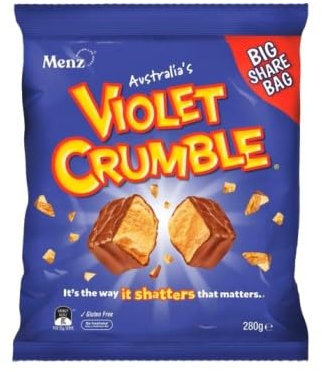 Robern Menz Violet Crumble Cubes Big 280g Share bag - Australian Import