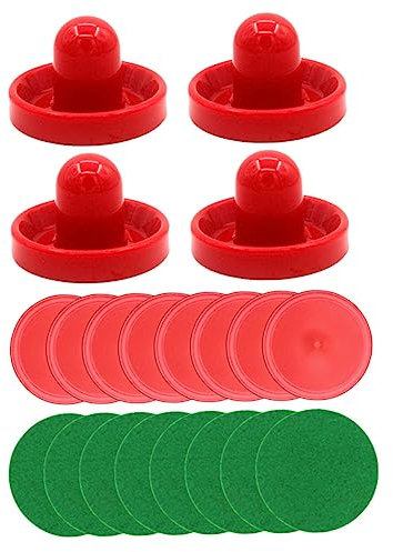 WHAMVOX 4 Teiliges Set Air Hockey Spielzubehör 4 Schnelle Gleitschieber 96mm Und 8 Filzpucks 64mm Ideal Für Tischspiele Und Lustige Spielabende Mit Freunden Und Familie