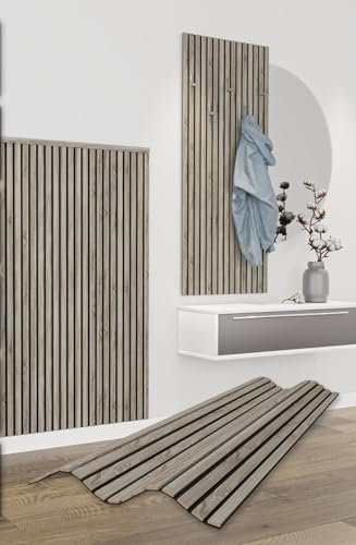 Panneaux Acoustiques 138,5x60cm - Paroi à Lamelles Flexible Bois MDF Panneaux Muraux Revêtement à Lamelles Revêtement Mural (1 panneau / 0,83 m²