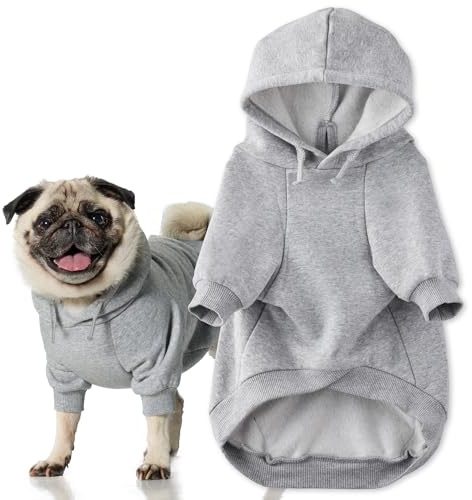 Pet Passion Rocky II Dog Hoodie, Heather Grey, Small