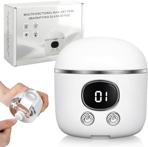 3-in-1 Automatic Electric Nail Clipper with LED Light & Nail File, 3 Speeds LCD Digital Display, Nail Clip Storage, USB Rechargeable Safety Fingernail Trimmer for Baby, Kids, Seniors White
