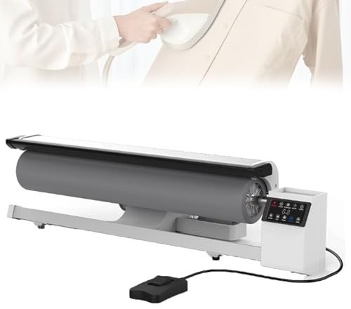 Pfps Presse à Repasser Rotative à Vapeur, Rouleau Bidirectionnel De 90cm avec écran Tactile, Commande à Pédale, Vapeur Continue 70g/Min, pour Le Repassage Professionnel des Tissus