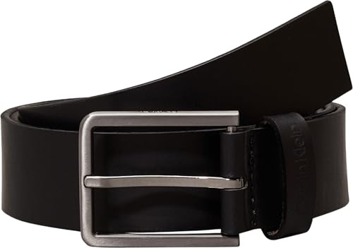 Calvin Klein Uomo Cintura 3.5 cm Essential Belt Cintura in Pelle, Nero (Black), 85 cm