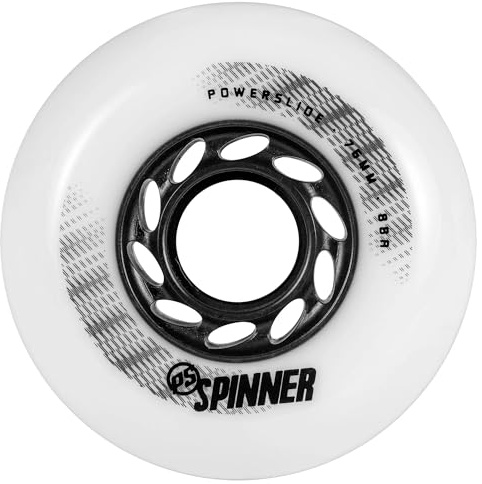 Powerslide Roue Roller en Ligne Spinner 76mm/88a, Matte White, 4-Pack