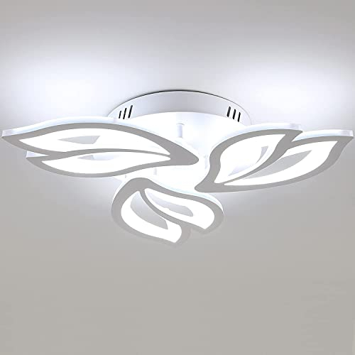 Comely LED Ceiling Light, 40W LED Ceiling Lamp Creative Petals Design, Cold White 6500K Modern Chandelier Ceiling Lighting Fixtures for Living Room Bedroom Kitchen Hallway Dining Room