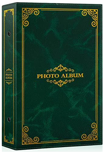 Lanpn Photo Album 6x4 Slip in, Traditional Classic 300 Pockets Photo Albums Holds Landscape Only 10x15cm Picture Green