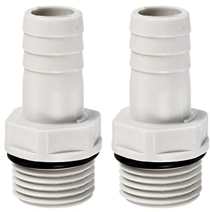 PATIKIL Tuyau Barbillon Raccord Droit 15mm Barbelé G1/2 Mâle Filetage, 2 Paquet POM Plastique Tuyau Connecteur, Gris