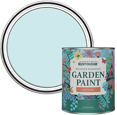 Rust-Oleum Blue Mould-Resistant Garden Paint In Satin Finish - Duck Egg 750ml