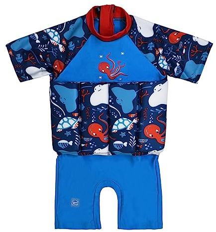 Splash About Traje de flotación con Mangas y flotabilidad Ajustable, Sea Life, 4-6 años