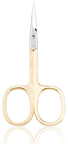 TITANIA Solingen Hautschere mit dünner Spitze (vergoldet, 9,5cm) • Nagelhautschere Solingen • Professionelle Hautschere aus Carbonstahl • Made in Germany