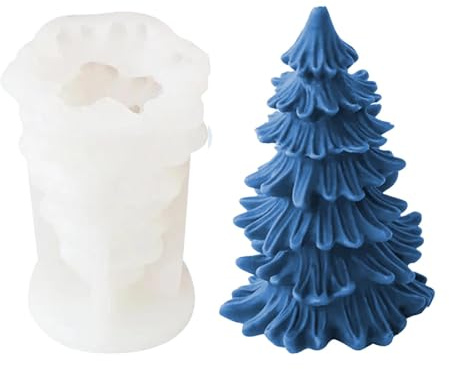 Molde de silicona para árbol de Navidad, moldes de árbol de Navidad para manualidades, molde de vela en forma de árbol | Molde de silicona para hacer velas