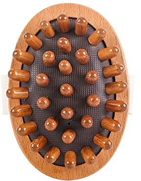 CAIONPLE Cepillo Corporal AnticelulíTico Aceite de Madera Calmante CojíN de Aire para Spa Cepillo de Masaje para Meridianos Instrumento para Amasar Pantorrillas
