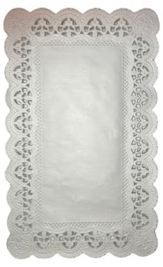 Lomatek Tortenspitzen & Tortenunterlagen Eckig in 26 × 34 cm – 100 Stück – weißes Spitzenpapier für Kuchen, Geburtstag, Hochzeit, Party – Tortendekoration & Papierdeckchen – Made in Germany