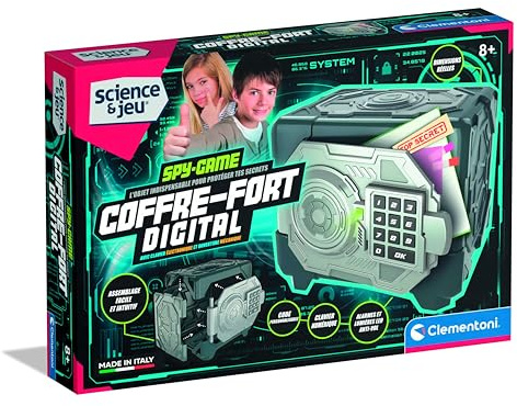 CLEMENTONI - Coffre-Fort Digital à Code Secret pour Enfants 8 Ans - Jouet Électronique pour Espions en Herbe - Cadenas Numérique et Effets Sonores - Idée Secret